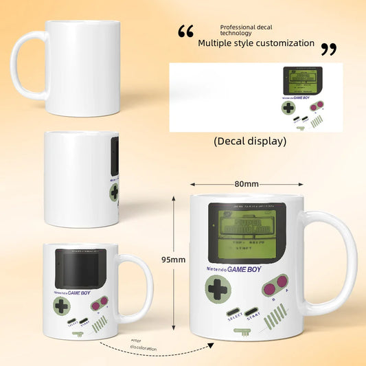 Large capacity ceramic water cup color change mug Tide play cool game machine temperature change ceramic coffee cup Tea mug Mug