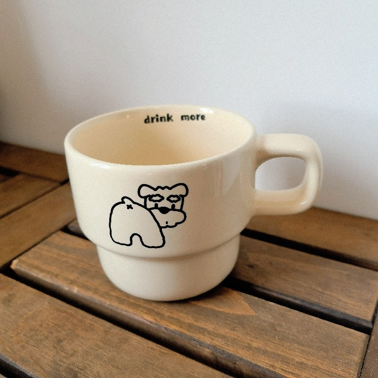 Tri Color Stacked Puppy Coffee Cup