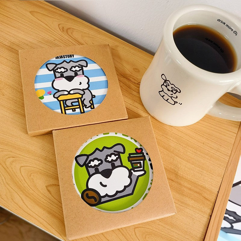Tri Color Stacked Puppy Coffee Cup