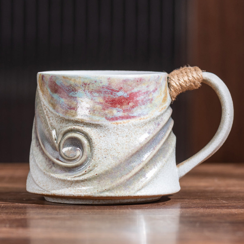 Vintage Spiral Hemp Rope Creative Porcelain Cup