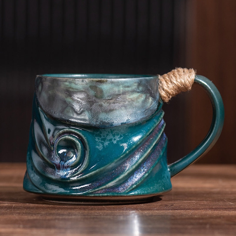 Vintage Spiral Hemp Rope Creative Porcelain Cup