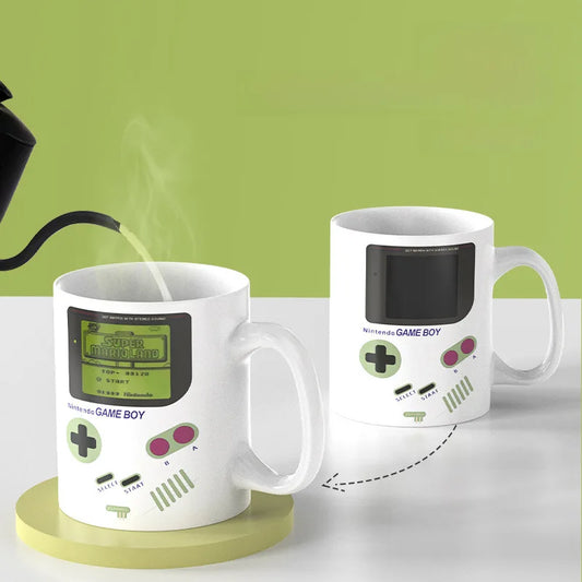 Large capacity ceramic water cup color change mug Tide play cool game machine temperature change ceramic coffee cup Tea mug Mug
